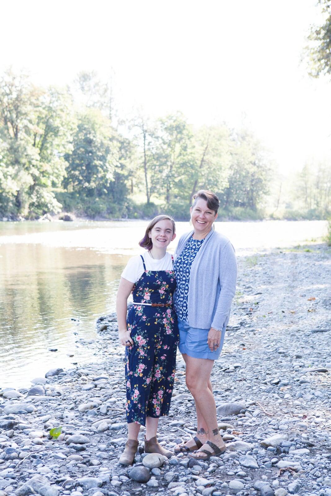 Natalie, the owner of JBF in Monroe with her daughter .